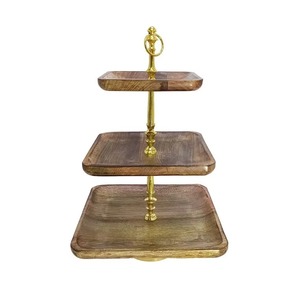 Moderno Soporte para Tartas de Metal y Madera para Decoración de Hoteles, Hogar, Fiestas y Presentación de Postres - Product Image 4