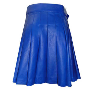 Kilts en cuir BLEU pour hommes, jupe utilitaire, style gothique, kilt fait main en cuir véritable 2026 - Product Image 2