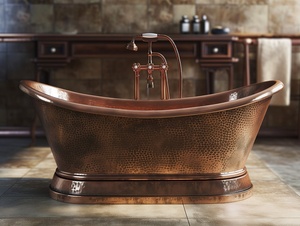 Bañera de cobre de tamaño personalizado hecha a pedido, bañera de cobre personalizada. - Product Image 4