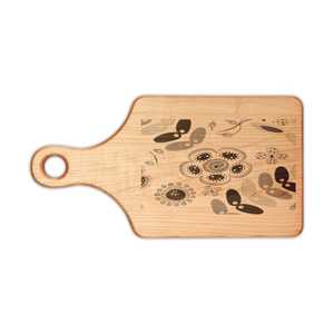 เขียงไม้แกะสลักลายผีเสื้อและดอกไม้  แผ่นไม้ไผ่สำหรับเสิร์ฟ - Product Image 5