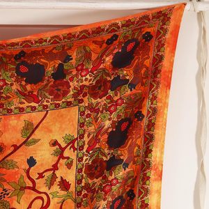 Tapiz Mandala del Árbol de la Vida Estilo Hippie, Decoración Bohemia Psicodélica con Diseño Floral Intrincado, Colcha Decorativa India para Dormitorio - Product Image 4