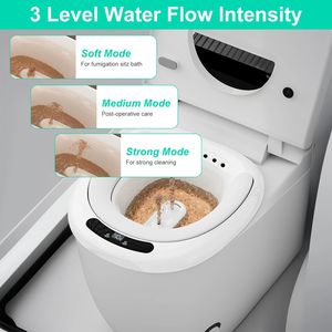 Bañera Eléctrica para Baño de Asiento con Doble Boquilla y 3 Niveles de Flujo de Agua, para Cuidado Postparto, con Asiento de Inodoro y Recipiente para Sales - Product Image 4