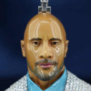 Colgante de rostro de Dwayne Johnson, Plata 925 con baño de rodio y Moissanita, Estilo Hip Hop Iced Out, Joyería de regalo para hombre, Colgante de rapero - Product Image 2