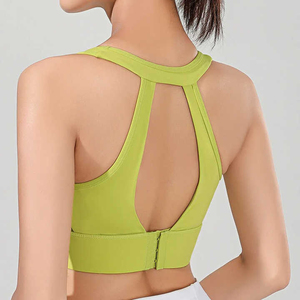Women's Breathable Spandex/Nylon Simple <b>Strapless</b> Fitness Sports Bra with Front Logo Solid Pattern Fitness Bra - Product Image 4