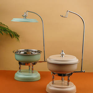 Chauffe-plat moderne avec support de couvercle chromé arqué, élégant réchaud pour la restauration et la décoration d'événements hôteliers au Moyen-Orient - Product Image 1
