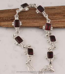 Wholesale Vintage <b>Garnet</b> <b>Bracelet</b> Boho Style Adjustable Chain <b>Bracelets</b> 925 Sterling Silver January Birthstone Jewelry - Product Image 1