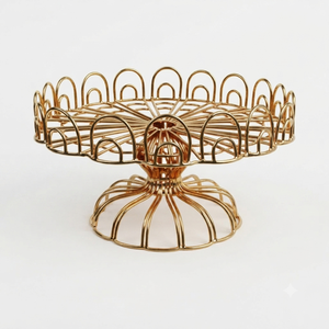 Wire Cake Stand With Spiral Base Single Tier <b>Storage</b> Basket For Kitchen Tableware Minimalist Design Standing Type - Product Image 2
