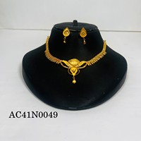Parure Collier et Boucles d'Oreilles Tendance en Laiton Plaqué Or 22K, Motif Végétal, Bijoux Tendance pour Femme, Mariage, Haute Qualité, Livraison Gratuite