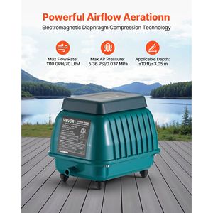 1110 pompa ad aria lineare GPH 10 ft profondo stagni sistema di aerazione settico per acquacoltura ristoranti ittici allevamenti ittici trattamento dei rifiuti - Product Image 2