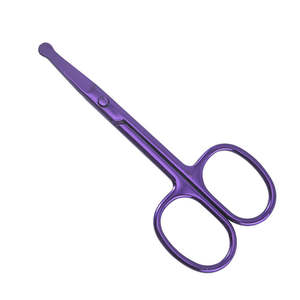 Ciseaux de beauté professionnels en acier inoxydable pour le nez et les sourcils avec lame incurvée et pointe acérée, manche en plastique sûr par ANAAIF - Product Image 3