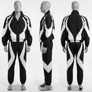 Conjunto Deportivo para Hombre con Bloques de Color, Estilo Deportivo, Cuello Alto, Secado Rápido, Poliéster, Dos Piezas, Traje para Correr, Primavera - Product Image 6