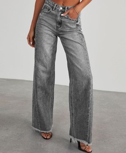 Pantalones Cargo de Mezclilla para Mujer, Color Personalizado, Cintura Media, Corte Recto Regular, Transpirables, Ligeros, con Parches y Agujeros - Product Image 3