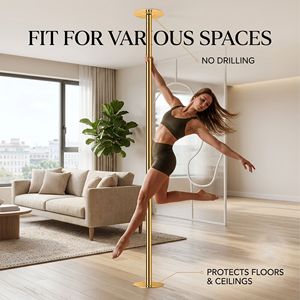 Kit Palo da Ballo Professionale in Acciaio Rinforzato - Altezza Regolabile, Girevole e Fisso, Doppia Modalità, Portatile per Fitness Indoor - Product Image 3