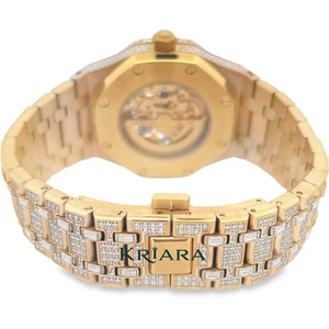 Reloj de Lujo con Diamante Moissanite de Forma Redonda de Alta Calidad, Reloj de Cuarzo Unisex para Compradores Mayoristas - Product Image 3