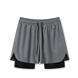 Pantalones Cortos Deportivos de Compresión 2 en 1 para Hombre, con Logotipo Frontal Personalizado, para Boxeo, Running, Entrenamiento Atlético y Fitness, 100% Algodón Transpirable - Product Image 2