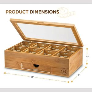 Best Quality Handmade Rustic Teak Wood Spice Storage <b>Box</b> with Moisture-Resistant Container for Spices <b>Herbs</b> and Tea Bags Use - Product Image 6