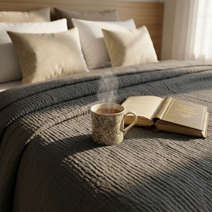 100% Cotton Muslin AC <b>Blanket</b> | 4 Layer Textured Breathable Summer Throw | Lightweight <b>Blanket</b> for AC Rooms | All Season Comfort - Product Image 3