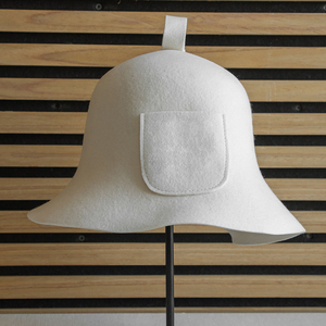 Chapeau de sauna en laine mérinos de luxe, doux, réutilisable, avec logo personnalisé, pour le refroidissement et les soins capillaires, unisexe adulte, directement de l'usine - Product Image 2