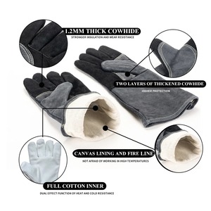 16 Inch Cowhide Welding Gloves Heat Resistant Fireproof Anti-Splash Leather Welder Gloves Heavy Duty Industrial Safety Work Glo - Product Image 4