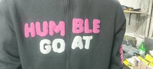 Humble Goat Lightweight Filled Vintage Hooded Fleece Puffer <b>Jacket</b> <b>Black</b> Pink Streetwear Unisex Autumn Regular Fit Full Sleeve - Product Image 3