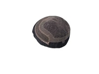 Perruque Toupet Homme en Cheveux Naturels Indiens Remy Taz Hair Bangladesh, Ondulation Profonde, Trame Simple, Traitement Acide, 50% Gris