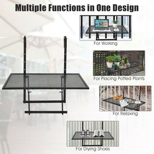 Table pliante d'extérieur avec 5 niveaux de hauteur réglables pour utilisation sur balustrade - Product Image 5