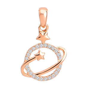 Super vente flash de septembre, pendentif en argent sterling 925 plaqué or rose avec zircon cubique, élégance étoilée, pour femmes, Saint-Valentin, Noël - Product Image 6