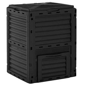 Bac à compost en plastique de grande taille de 80 gallons pour jardin extérieur, montage facile, noir - Product Image 1
