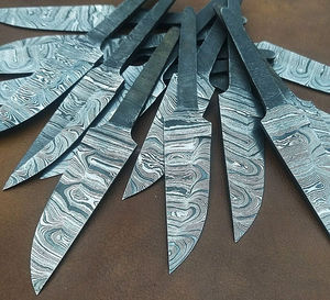Lot de 15 couteaux à lame vierge en acier damas ks entreprises fabriquant des fournitures lames vierges lame en acier damas faite à la main - Product Image 5