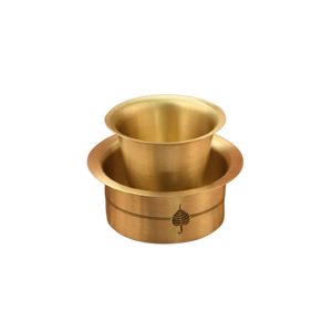 Juego de Utensilios para Té y Café de Latón, Dabara del Sur de la India, Reutilizable y Manual para Amantes del Café - Product Image 2