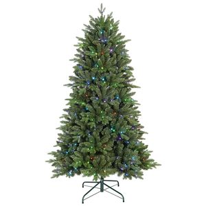 Albero di Natale Preilluminato da 2,1 m con Telecomando, 340 Luci LED Multicolore, 48 Modalità di Colore, Decorazione Artificiale per le Feste - Product Image 1