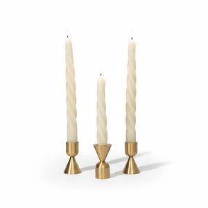 Ensemble de 3 bougeoirs coniques dorés avec cheminée en verre, support de bougie en métal, décoration de table de mariage - Product Image 6