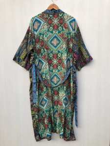 Atractivo Kimono Largo de Seda, Vestido Tipo Pareo, Colección Boho para Mujer, Ropa de Playa, Verano, Vacaciones, Sexy, Ropa de Resort, Venta al Por Mayor - Product Image 2