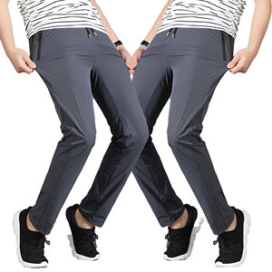 Pantalon de sport gris pour homme, taille élastique, séchage rapide, avec poches latérales, coupe décontractée légère, idéal pour le printemps - Product Image 6