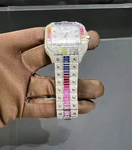Reloj Analógico Rectangular de Acero Inoxidable para Mujer, de Lujo, con Cristales de Moissanita Arcoíris y Zafiro, Visualización de Fecha, Cierre Plegable, 30 mm - Product Image 5