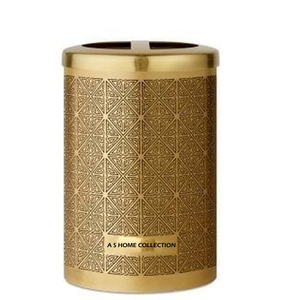 Top Quality Amazing Design Stainless Steel Metal <b>Round</b> Shaped Gold Antique Finished <b>Brush</b> Holder Excellent Quality - Product Image 4