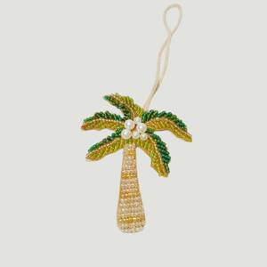 Adorno Colgante de Palmera con Cuentas Hechas a Mano y Zari |   Adorno Decorativo para Colgar en el Árbol con Perlas y Cristales para Bodas, Fiestas y Decoración del Hogar - Product Image 1