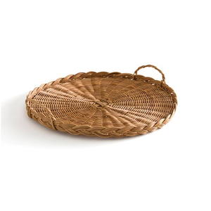 Plateau de service en rotin de style bohème de qualité supérieure, fait main, avec poignée en bois massif, écologique, pour thé, collations, décoration de la maison, panier haut de gamme - Product Image 6