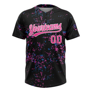 Maillot de baseball personnalisé avec nom et numéro, unisexe, col en V, manches courtes, uniforme d'équipe de softball imprimé - Product Image 2