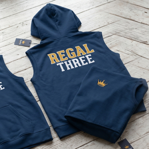 เสื้อกล้ามมีฮู้ดพิมพ์ลายสำหรับออกกำลังกายผู้ชาย รุ่น Regal Three Sleeveless Hooded Mens Gym Workout Fitness Singlet Tops Men Muscle Fit - Product Image 3