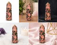 Obelisco de Jaspe, Torre de Cristal, Piedra Natural Pulida, Decoración para el Hogar, Forma de Pirámide, Pieza de Colección