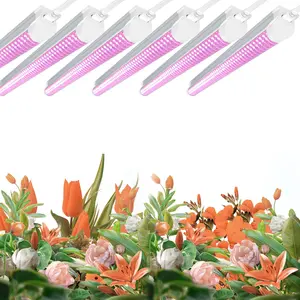JESLEDピンクカスタマイズされたフルスペクトルリンク可能なデザイン植物ライトT8成長電球屋内植物用LED成長ライトストリップ
