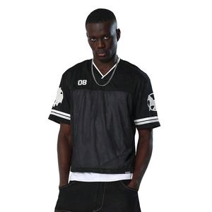 เสื้อแฟชั่นพิมพ์ลายเสื้อเจอร์ซีย์อเมริกันฟุตบอลทรงหลวมโอเวอร์ไซส์ออกแบบได้ตามต้องการ - Product Image 1