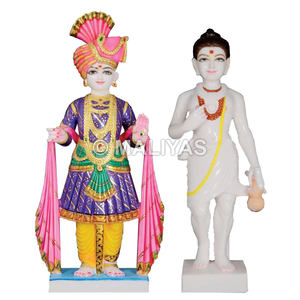 Swaminarayan Gunatitanand Swami Marble Murti |   Ensemble de statues Akshar Purushottam – Maliyas - Product Image 1