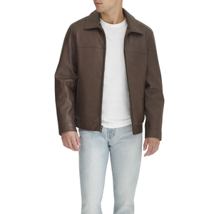 New Design High Quality Comfortable Casual Wear <b>Men's</b> <b>Leather</b> <b>Jackets</b> Stand Collar Winter Outdoor Wear <b>Men</b> <b>Leather</b> <b>Jacket</b> - Product Image 1