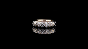 Bague en or massif 18 carats avec motif de lignes simples et diamant de laboratoire |   Bague minimaliste empilable pour femme, à porter au quotidien |   Plaqué Rhodium IGI - Product Image 2