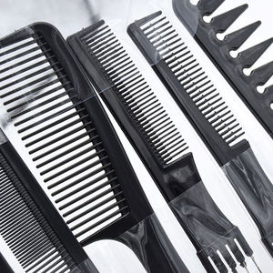 Juego de 10 Peines Profesionales Negros para Peluquería, Peines de Dientes Finos para Seccionar y Peinar, Herramientas para Peluquería - Product Image 5