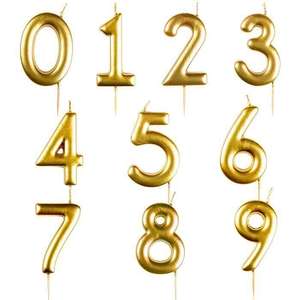 Faites briller votre gâteau d'anniversaire avec des bougies numériques dorées métalliques. - Product Image 2