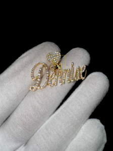 Pendentif personnalisé en or massif 10 carats avec initiale, cœur, lettre, nom, diamant moissanite, collier fin, cadeau de la Saint-Valentin, bijoux tendance - Product Image 3