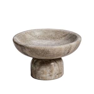 Handcrafted Pedestal <b>Marble</b> Bowl Natural Stone Decorative Centerpiece Bowl for Dining <b>Table</b> <b>Console</b> Shelf Modern Luxury Homes - Product Image 1